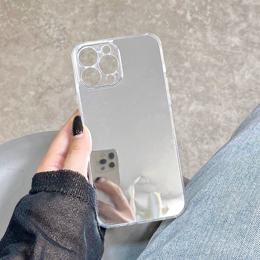 [ Iphone 13 Pro Max ] Ốp Lưng Gương Silicon Chống Sốc