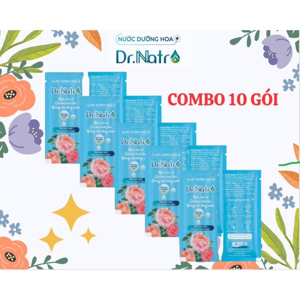 combo 10 gói dưỡng hoa tươi lâu 10-15 ngày, giữ hoa tươi phù hợp gia đình, tiệm hoa