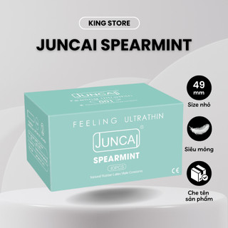 Bao cao su size nhỏ 49mm JUNCAI Spearmint siêu mỏng 001 hương bạc hà kéo dài quan hệ