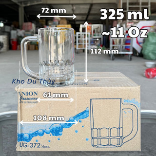 Bộ 6 ly thủy tinh Thái Lan 325 ml UG-372 dùng uống bia , nước ngọt ...