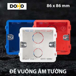 Đế âm tường cho ổ cắm điện vuông cao cấp DoBo Korea - Hàng chính hãng - Đế chôn âm tường chống cháy 86x86x50mm