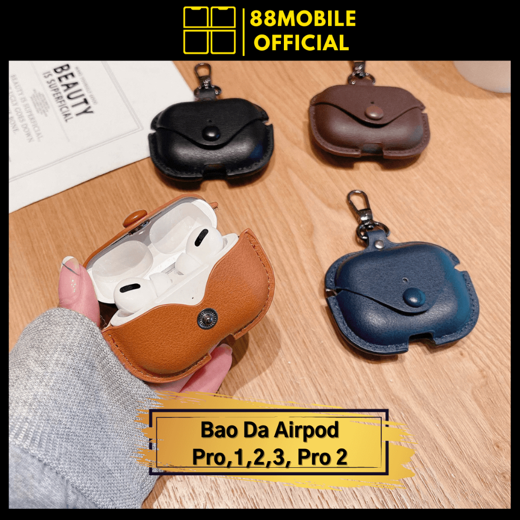 Bao da AirPod Pro, 1, 2, 3, Pro 2 chất liệu da cao cấp và sang trọng  I 88Mobile