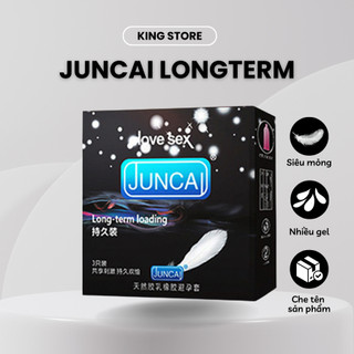 Bao cao su JUNCAI Long-term Loading hộp 3 cái siêu mỏng 001mm kéo dài quan hệ