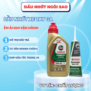 COMBO NHỚT CASTROL POWER1 SCOOTER + NHỚT LÁP