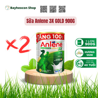 [TẶNG 200G] Com bo 2 lon Sữa bột Anlene Gold Move Pro 3X Hương Vanilla hộp thiếc 900G