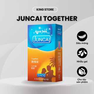 Bao cao su JUNCAI Together hộp 12 cái siêu mỏng tăng độ nhạy, ma sát tốt khi quan hệ kéo dài quan hệ
