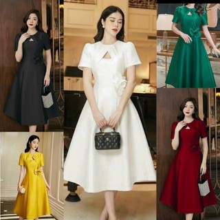 ĐẦM XOÈ 2 IN 1 CÚP NGỰC KÈM ÁO KHOÁC RỜI HOA EO SMLXL-HN TẶNG KÈM HOA TAI THỜI TRANG