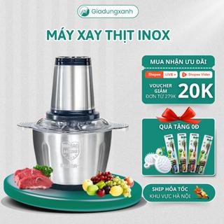 Máy Xay Thịt Inox 304 Dung Tích 2L Công Suất 200W 4 Lưỡi Dao Xay Thịt Cá, Rau Củ Có Thể Tháo Lắp