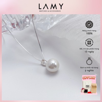 Dây chuyền bạc nữ LAMY White Pearl Silver Necklace 6314WH - Bạc S925 cao cấp