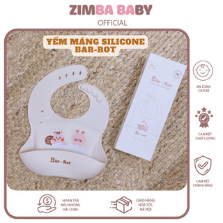 Yếm máng ăn dặm silicone họa tiết cao cấp an toàn cho bé siêu xinh siêu đáng yêu Zimbababy