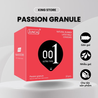Bao cao su gai JUNCAI 001 Passion Granule có gai siêu mỏng 0.01mm, nhiều gel kéo dài quan hệ