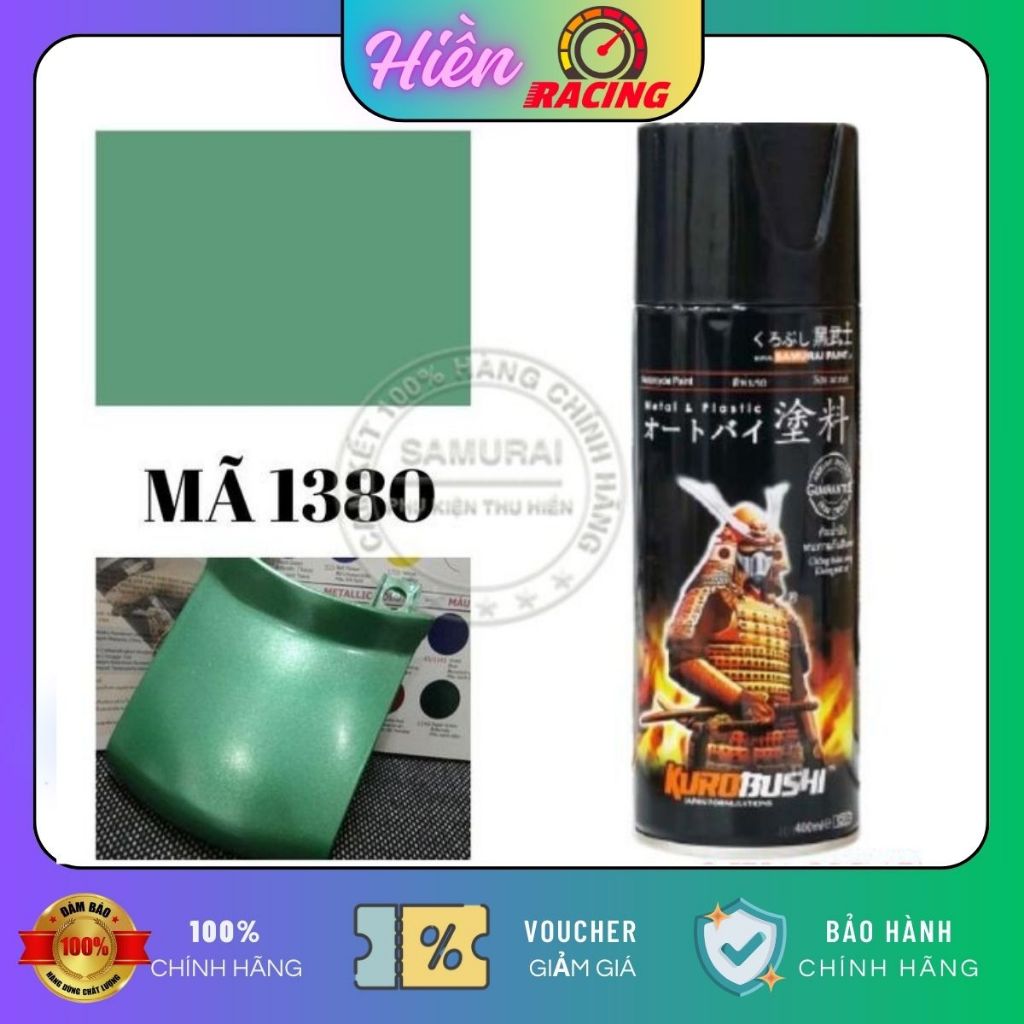 Sơn Xịt Samurai Màu Xanh Ngọc Bích - Mã 1380