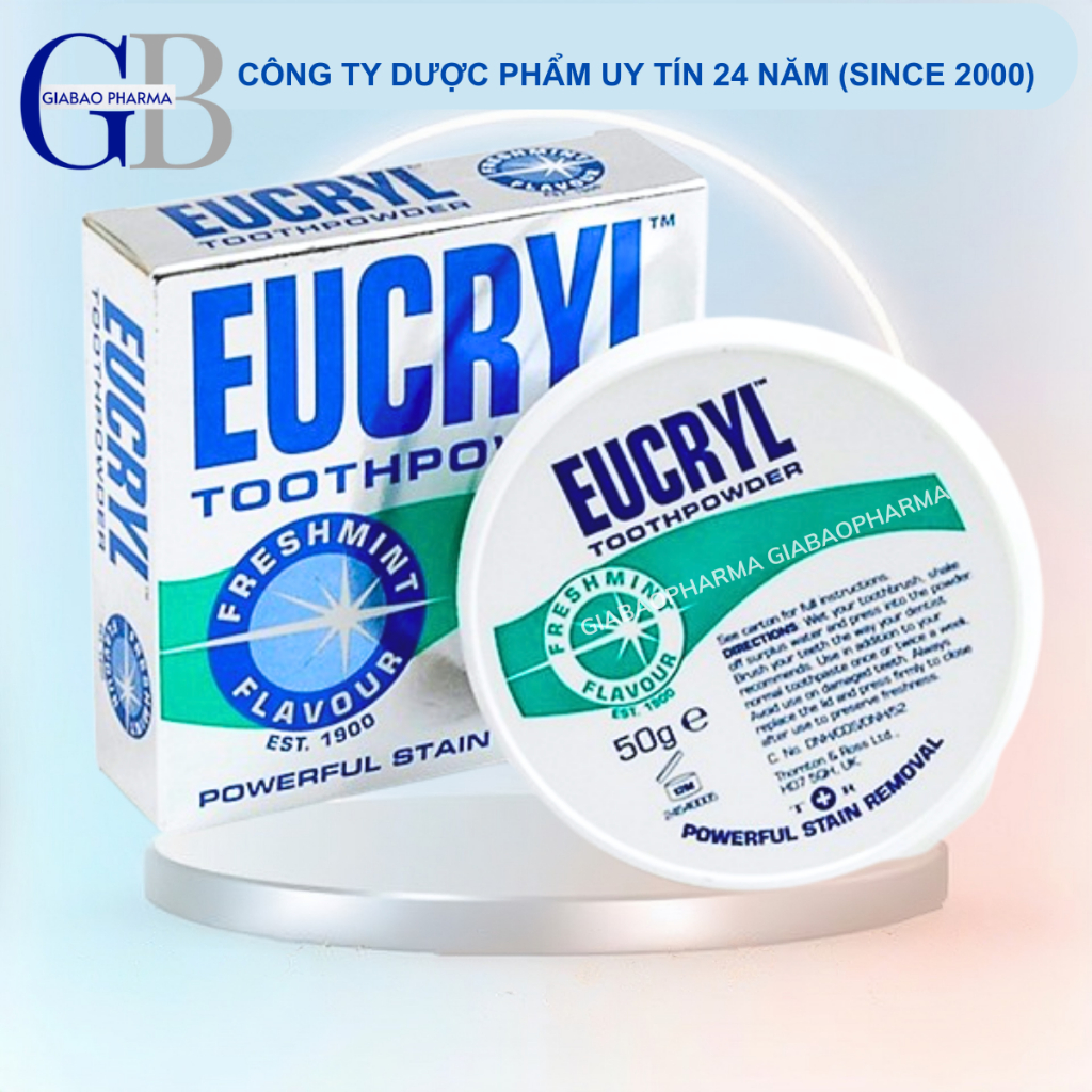 Bột Eucryl Powerful Stain Removal Toothpowder hỗ trợ cải thiện màu răng- 50g