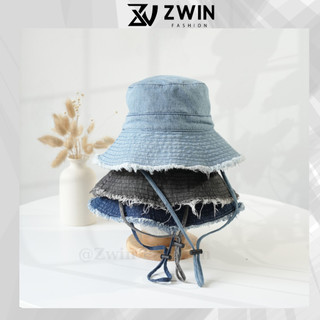 Mũ Bucket Tua Rua Trơn Chất Jean Nón Tai Bèo Vành Rộng Kèm Dây Basic Chống Nắng Form Unisex Nam Nữ N198