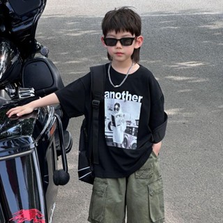 AOC24_16 Áo Thun Cotton Co Dãn 4 Chiều Cho Bé Trai Từ 15kg Đến 32kg