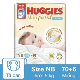 Tã/bỉm dán huggies skin perfect sơ sinh NB70 + 6 dưới 5kg