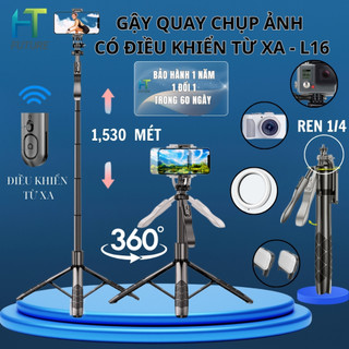 Gậy Chụp Ảnh L16,Gậy Selfie Cầm Tay Có Remote, Kéo Dài 1,55m,Có Đèn Trợ Sáng,Hỗ Trợ Gắn Máy Ảnh