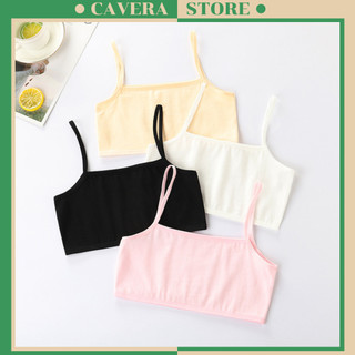  Áo Lót Cho Bé Gái 2 Dây Cotton Trơn Mềm Áo Lá Cho Tuổi Dậy Thì Cấp 1 - 2 Thoáng Khí CAVERA  B.032 
