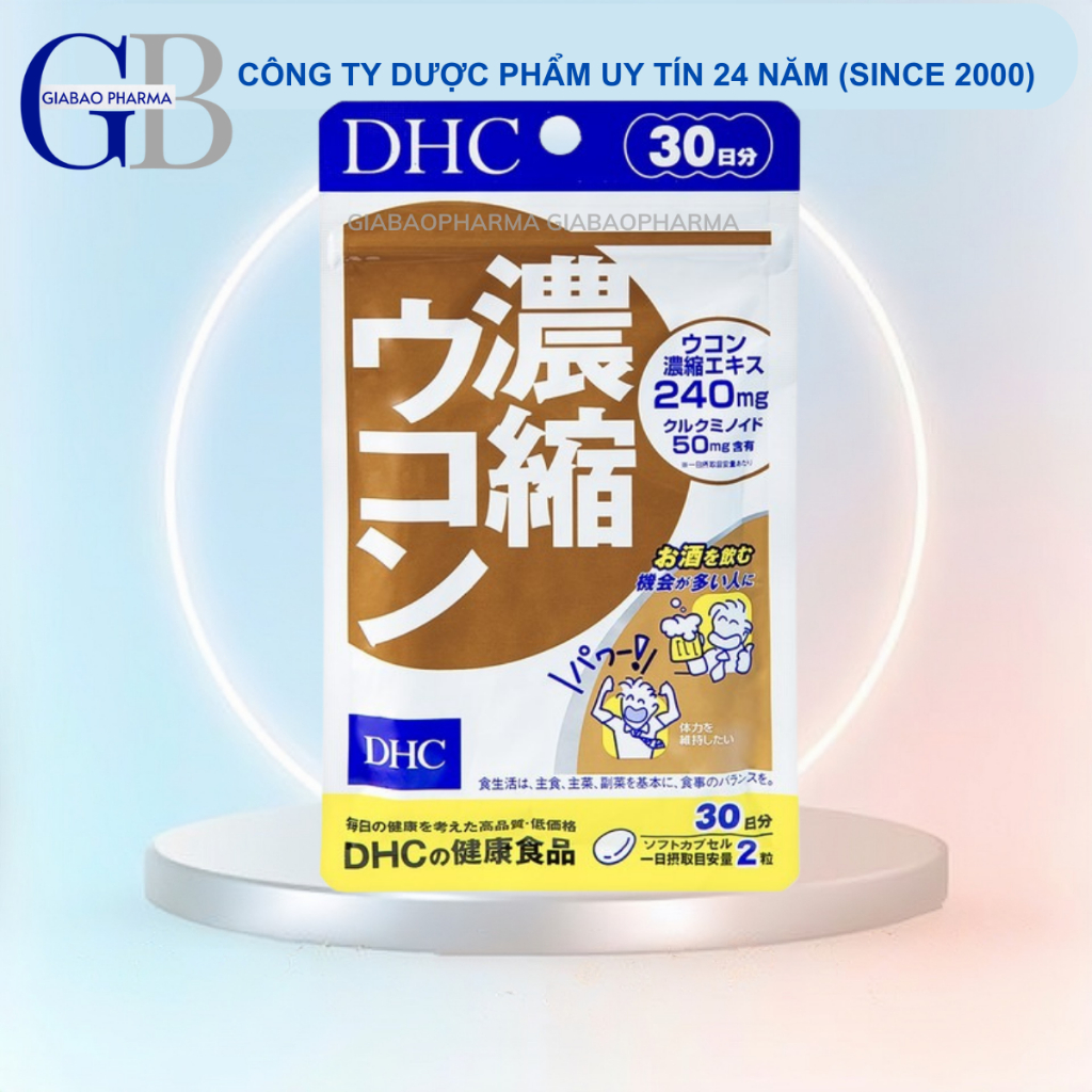 Viên uống DHC hỗ trợ bổ gan,thải độc gan với tinh chất nghệ cô đặc dành cho người hay dùng rượu bia, hoá chất (1 gói 6