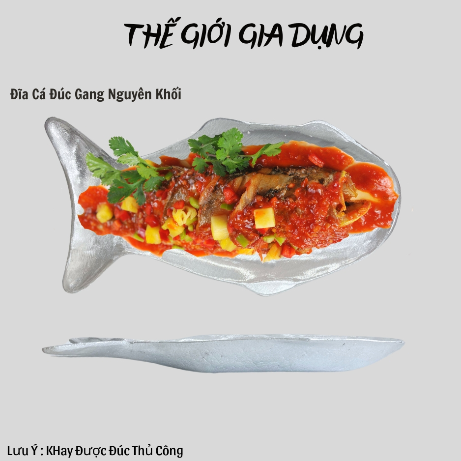 Khay Cá Chép Om Dưa Chất Liệu Gang Đúc Nguyên Khối- Đúc Thủ Công