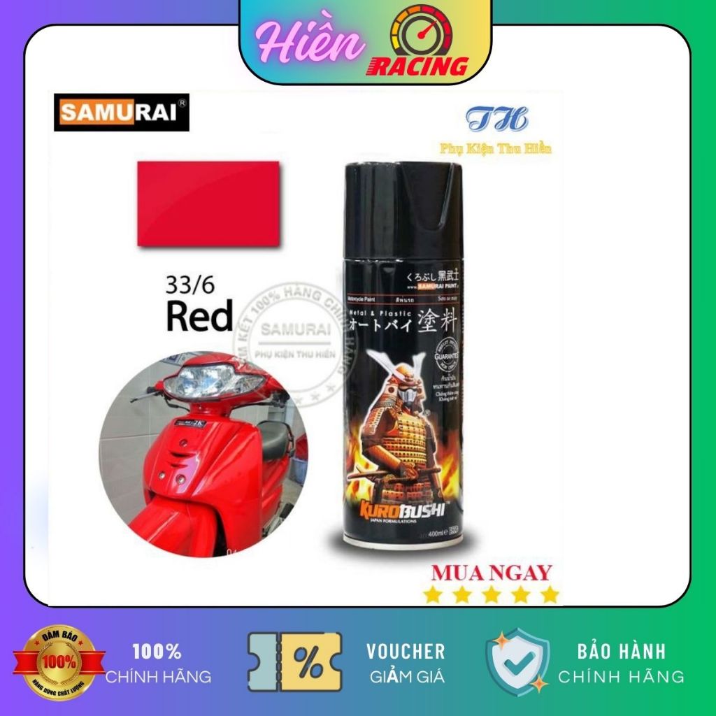 Sơn Xịt Samurai Màu Đỏ - Mã 33/6