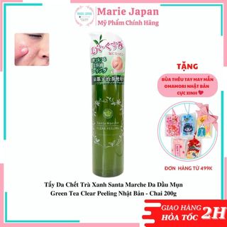 Tẩy Da Chết Trà Xanh Santa Marche Green Tea Clear Peeling Nhật Bản Chai 200g