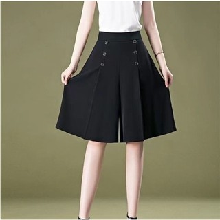 Quần ống rộng 6 nút LỬNG culottes lưng thun sau giả váy