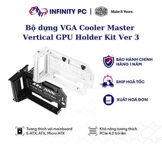 Bộ dựng vga cooler master vertical gpu holder kit ver 3 hai màu đen/trắng | hàng chính hãng bảo hành 1 năm