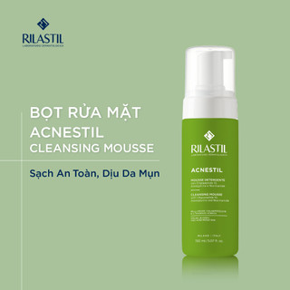 Bọt rửa mặt dành cho da mụn - rilastil acnestil cleansing mousse