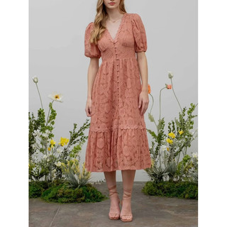 Đầm maxi ren cam siêu phẩm xuất xịn vnxk