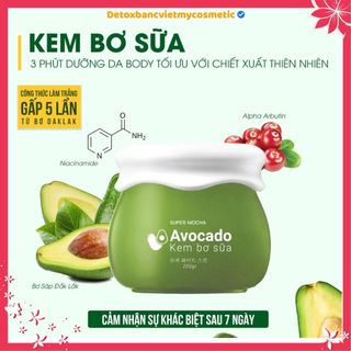 Kem body bơ và body sữa dê - avocado body cream mocha 200g and goat milk 3s cream 200g