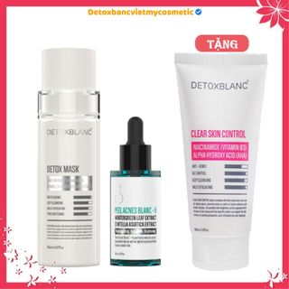 [Chính hãng]Combo thải độc xóa mụn thâm tái tạo trắng da Detoxblanc TẶNG sữa rửa mặt sinh học 150ml