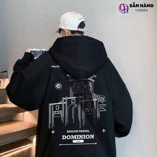 Áo Khoác Hoodie Hình Chợ Bến Thành Form Boxy Túi Ngược Nhiều Màu Nam Nữ Tay Dài Hot Trend 2024
