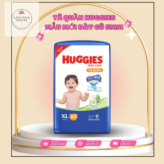 (TẶNG 8 MIẾNG) Tả quần Huggies SKIN CARE M74/L68/XL60/XX54 miếng TRÀM TRÀ MẪU MỚI DÀY CŨ 5MM