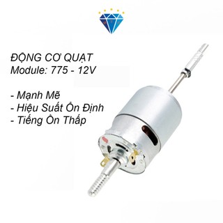 Động cơ chế quạt 775 12v 60w - motor 775 12v lõi đồng có ổ bi + sẵn đầu lắp quạt