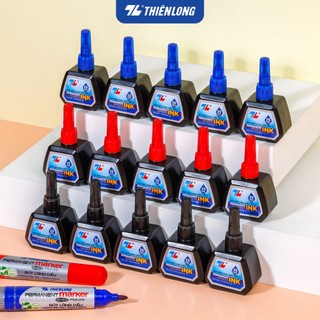 Combo 6 Hộp mực bút lông dầu Thiên Long PMI-01 với 3 màu mực xanh/ đỏ/ đen, Mực tươi sáng, bám dính tốt, không độc hại
