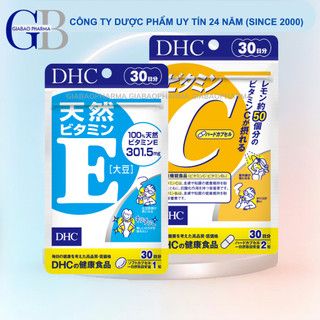 Combo viên uống dhc vitamin c + vitamin e dhc trắng hồng và mịn màng 1 tháng
