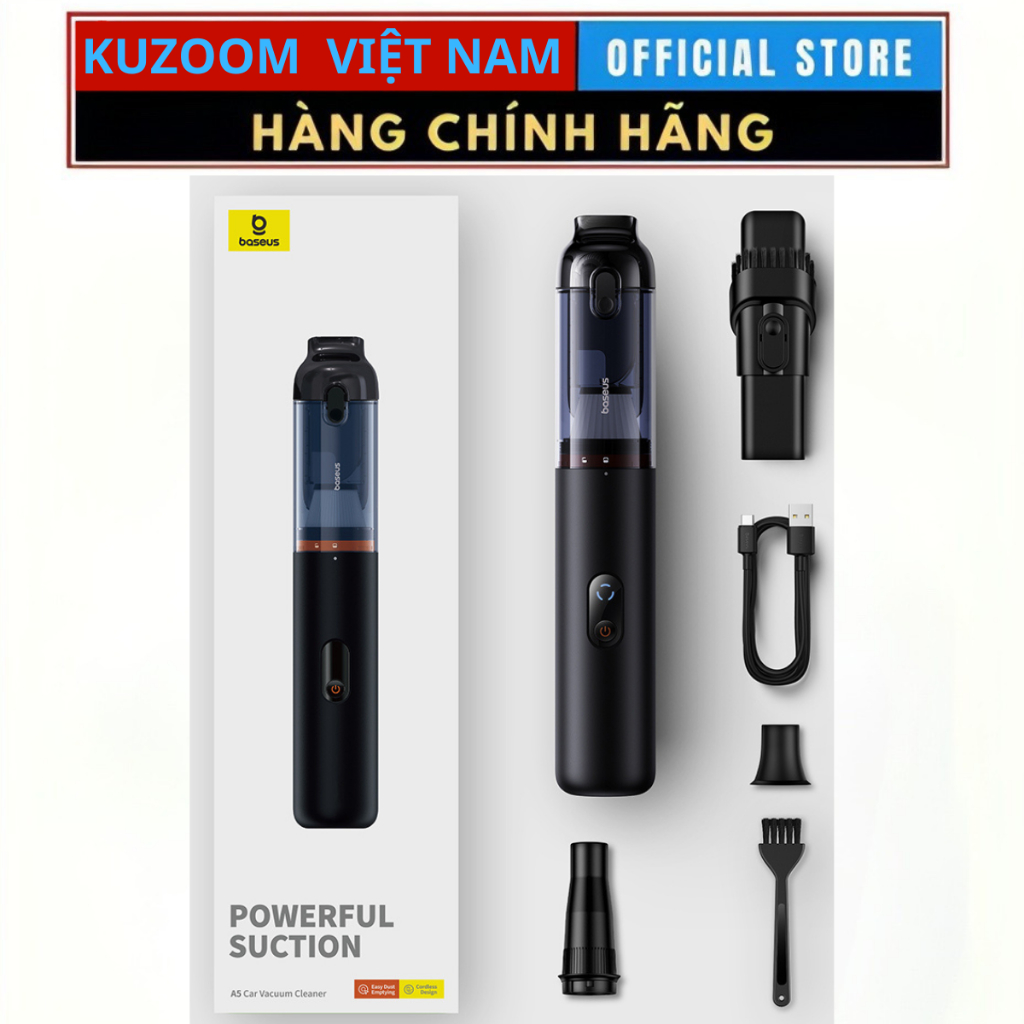 Máy Hút Bụi Cầm Tay Baseus A5 Car Vacuum Cleaner 130W 16000pa 7500mAh (Hút bụi và hút chân không)