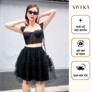 Vivi ka - chân váy lưới ren xòe bồng - vkcv00327