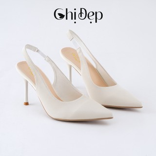  Giày cao gót bít mũi chất tuyết nhung trơn Chị đẹp store cao gót chất tuyết nhung 8 phân mã U84 
