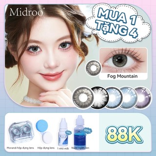 （Mua 1 tặng 4）1 Cặp Kính áp Tròng Lens Midroo 0 Độ 14,5mm Xám lens Xanh lam lens Màu tím lens đen lens for girls