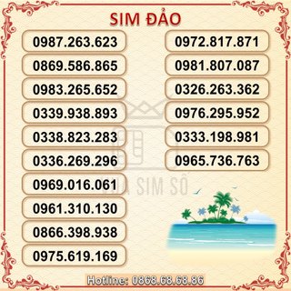 Sim số đẹp đảo, sim viettel trả trước, hỗ trợ đăng ký chính chủ