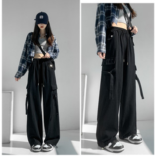 Quần Túi Hộp Nữ Kaki Ống Rộng Chất Liệu Kaki Bo Gấu Cạp Chun Quần Kaki Ống Suông Hàng Cao Cấp M243