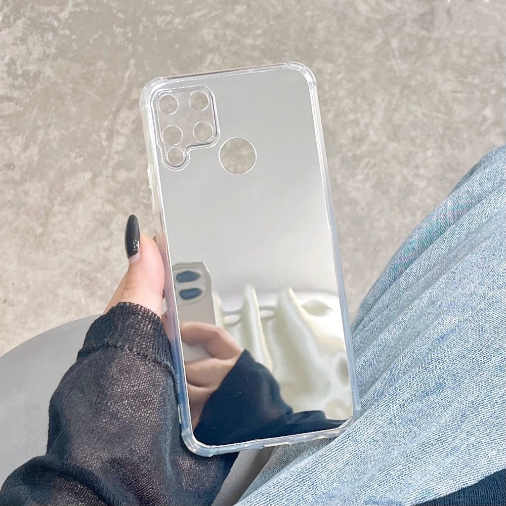 [ Oppo Realme C15 ] Ốp Lưng Gương Silicon Chống Sốc