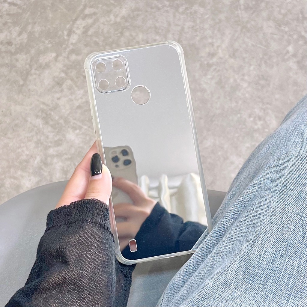 [ Oppo Realme C21Y/C25Y] Ốp Lưng Gương Silicon Chống Sốc