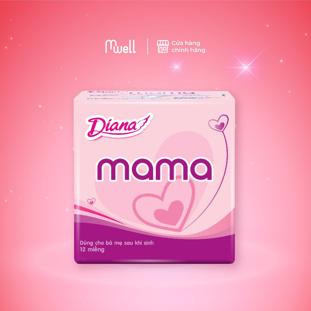 Băng vệ sinh Diana Mama 12 miếng/gói Cho Phụ Nữ Sau Sinh thấm hút nhanh khô thoáng  MWELL VIỆT NAM