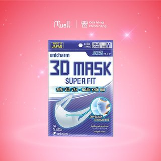  Khẩu trang ngăn khói bụi Unicharm 3D Mask Super Fit size M gói 5 cái 