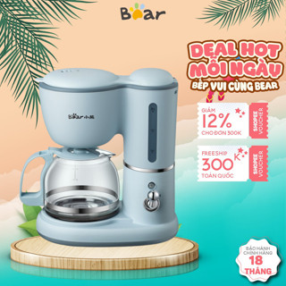 Máy pha cafe tự động mini đa năng Bear KFJ-A06K1, 0.6L, 550W, pha trà, tiết kiệm thời gian, BH 18T