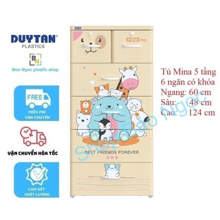 Tủ nhựa duy tân mina 5 tầng 6 hộc