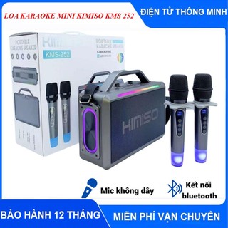  Loa Karaoke Mini KIMISO KMS 252 - Loa Karaoke Bluetooth 2 Mic Không Dây Bass Cực Mạnh Pin Trâu Thiết Kế Nhỏ Gọn 
